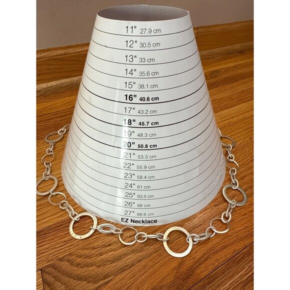 Silver-Tone Circular Link Chain Necklace - Picture 2 of 5